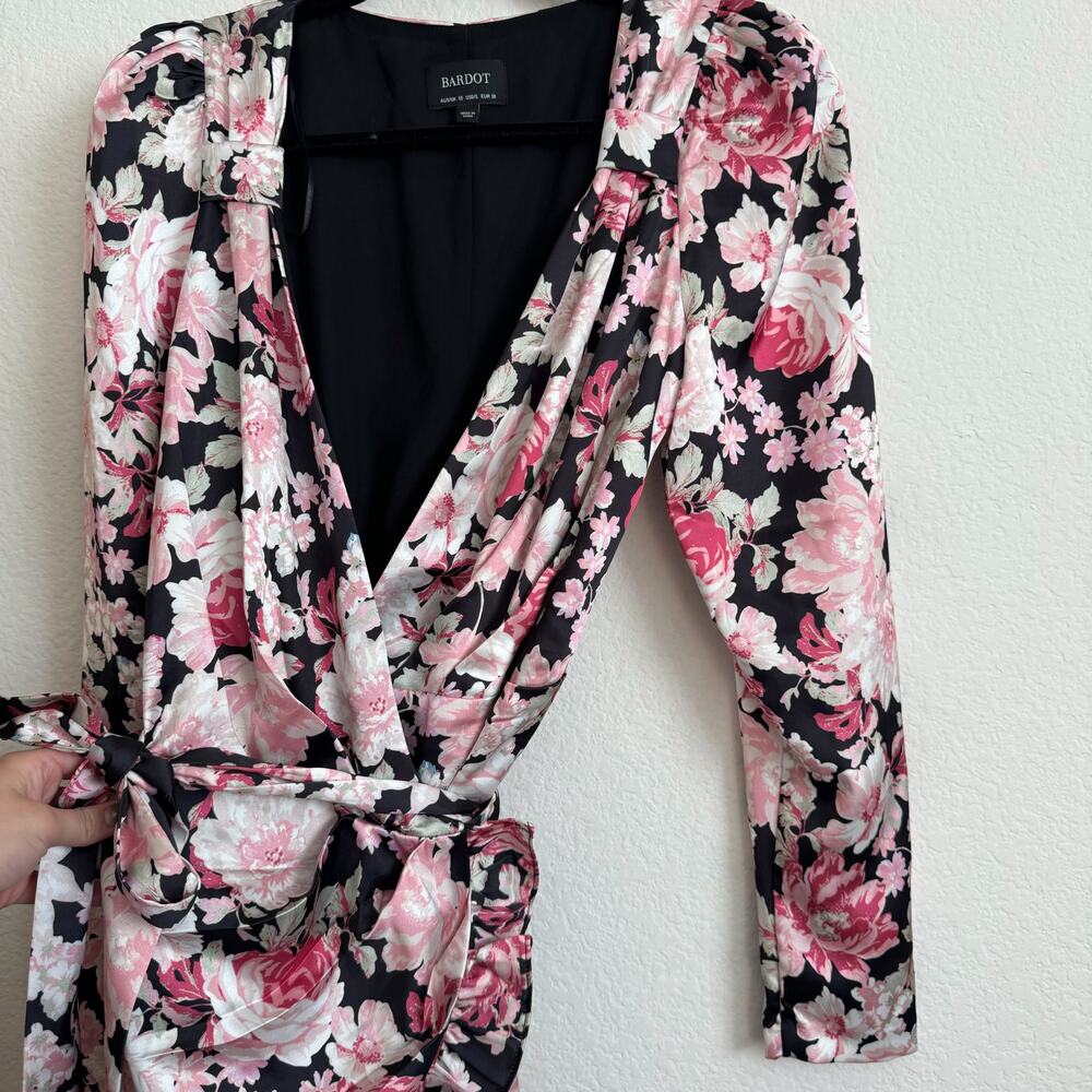 Bardot‎ Pink Floral Wrap Mini Dress - Picture 7 of 10